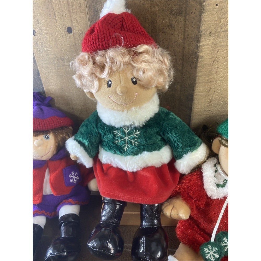 Lot of 3 Vintage 2001 Commonwealth Christmas Holiday Snowflake Dolls Plush 12" - Picture 2 of 16